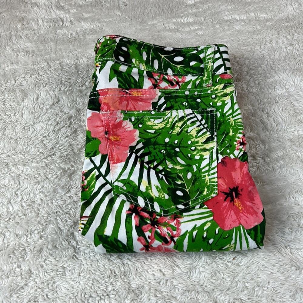 Needle and‎ Cloth tropical print skinny ankle jeans, size 4